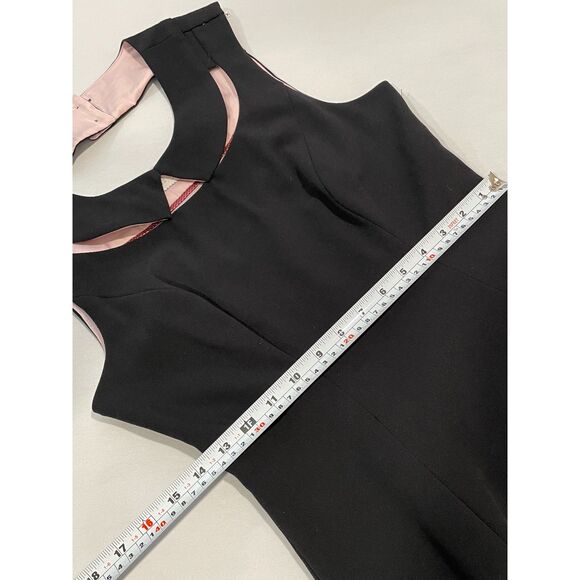 ~ Anthropologie 00 Cocktail Mini Dress Black Cutout Collar Lined Sleeveless XS - Picture 7 of 15